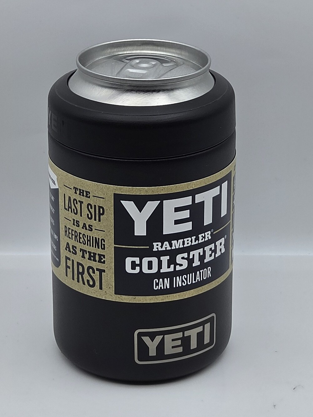 NEW YETI Rambler Colster Can Insulator 12 Oz Black Load & Lock Double Wall